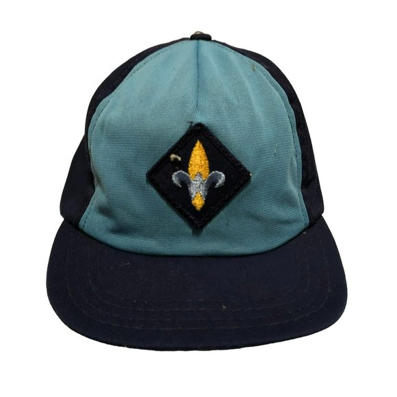 VTG CUB SCOUTS OF AMERICA HAT CAP SNAPBACK ADJUSTABLE MADE IN USA NAVY BLUE BOYS - Picture 1 of 4